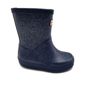 Hunter Boots Girls Size 6 Blue Sparkle Youth Boot